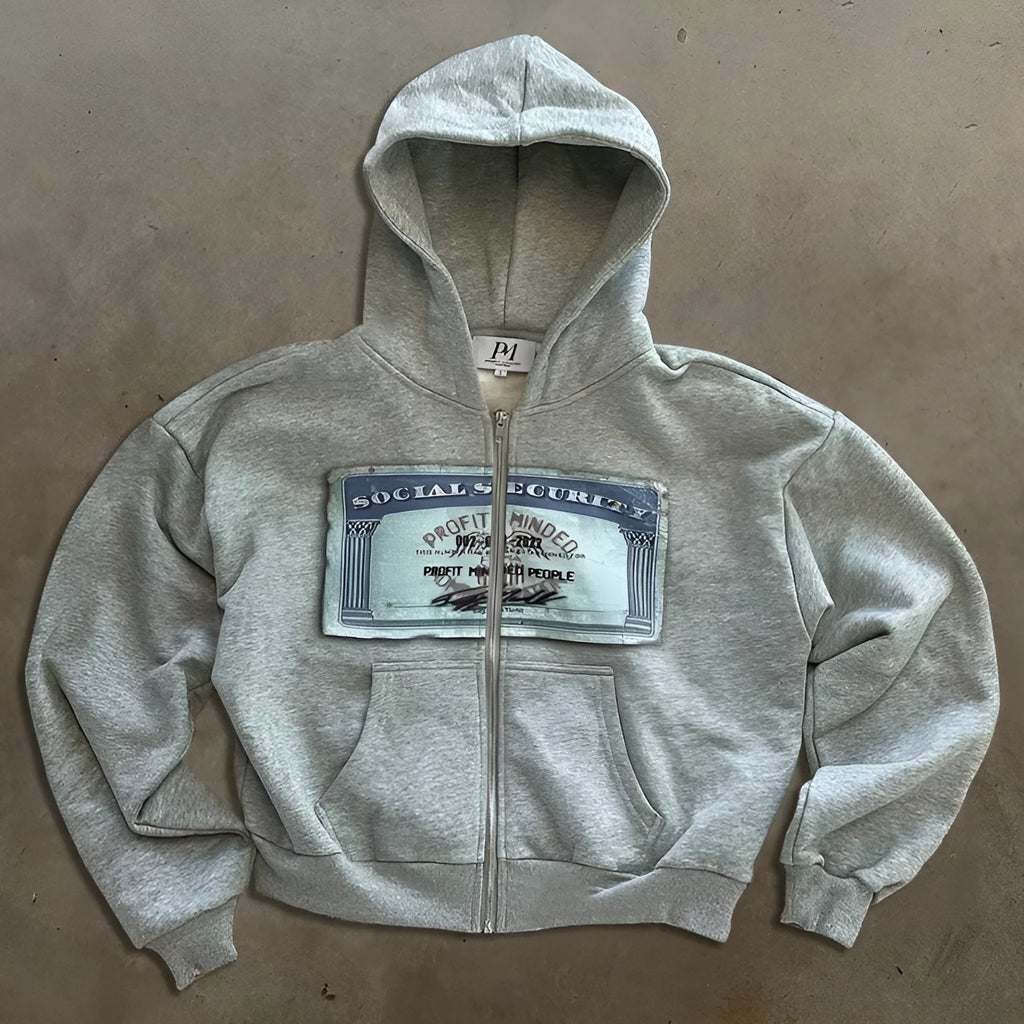 Unisex hooded zip jacket with front pocket in black, grey or pink colours