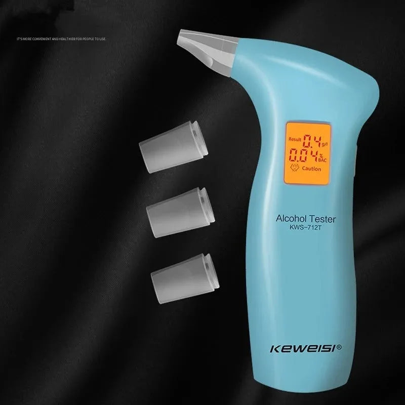 Portable orange light breath alcohol tester with four replaceable mouthpieces
