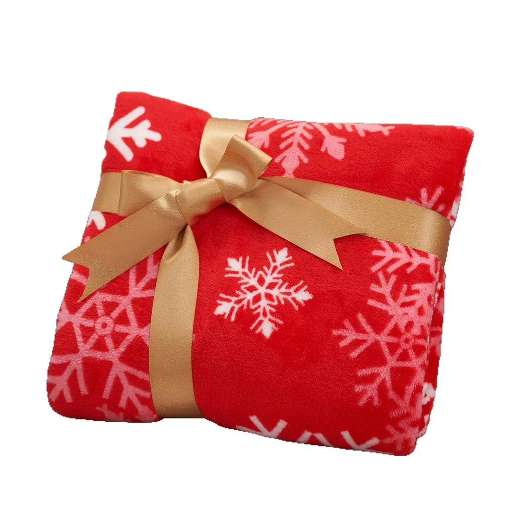 Soft flannel Christmas blanket in polyester fibre available in multiple sizes and colours