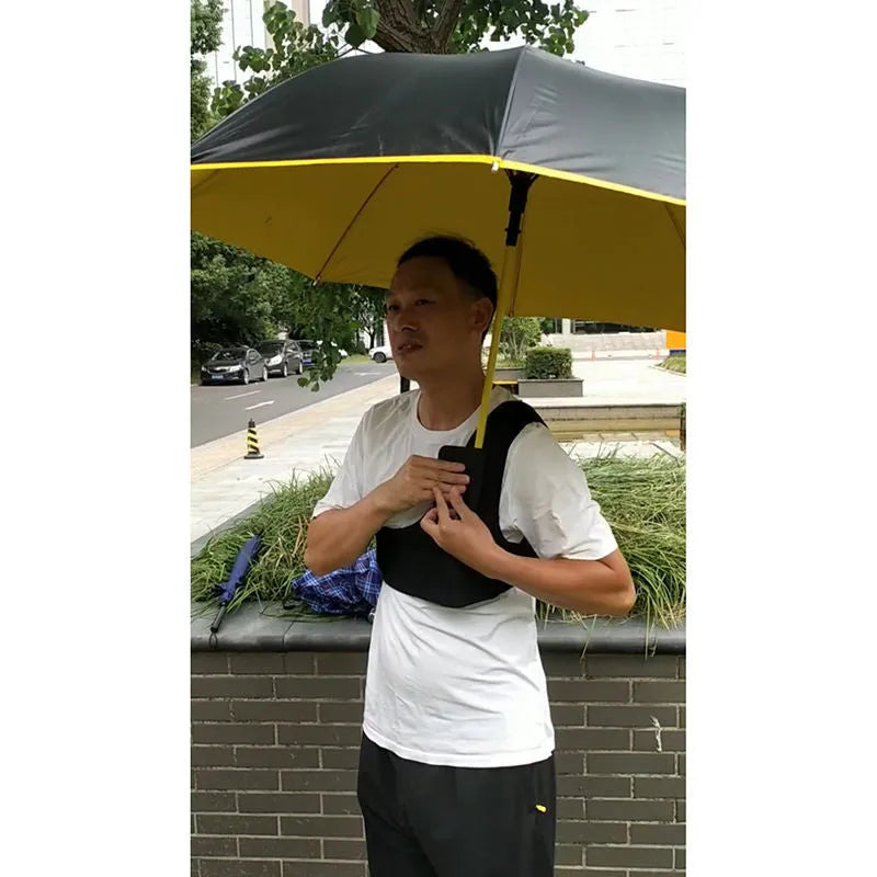 Portable umbrella holder with shoulder strap in diving cloth fabric showing black and grey colour options