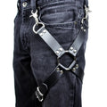 Black PU leather leggings fashion accessory.