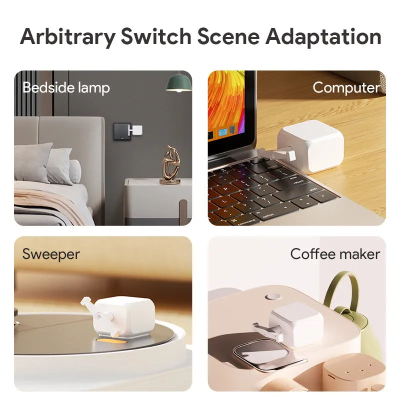 White Bluetooth rocker arm finger robot remote control with thumb operation measuring 53x29x14mm