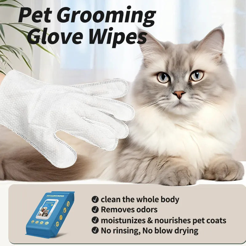 Disposable pet grooming gloves for cats and dogs in 20-piece packaging