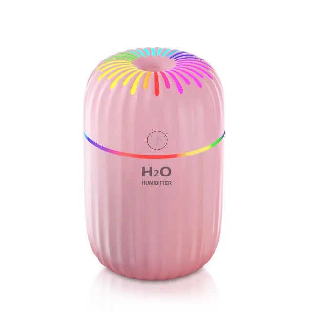 Mini green car-shaped USB aromatherapy humidifier with compact plastic housing on a white background.