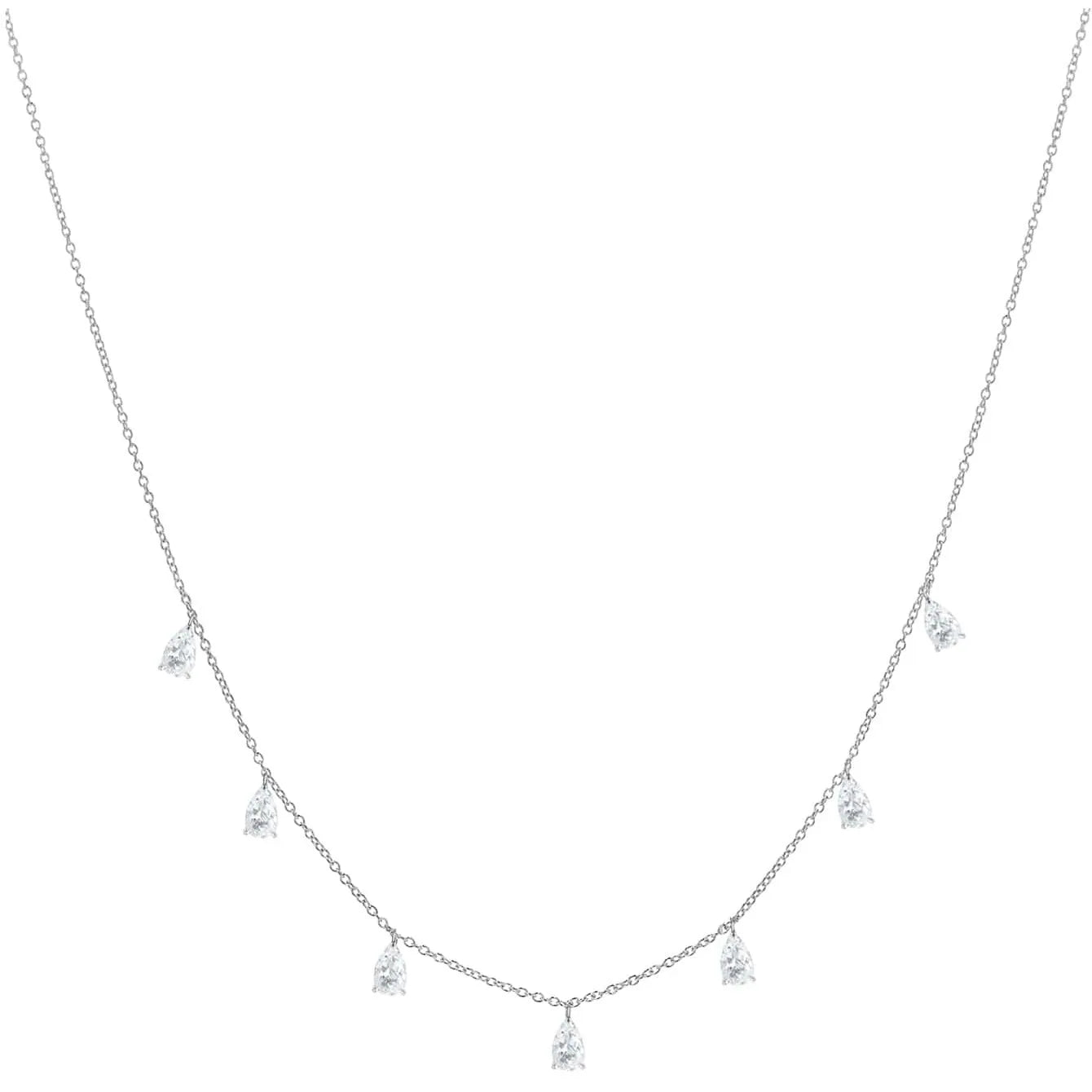 925 silver drop-shaped zircon pendant necklace on an adjustable O-chain in silver, rose gold, or golden yellow.