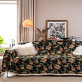 American country style jacquard floral pattern sofa cover in a polyester cotton blend fabric.