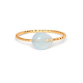 Women's geometric agate ring with original design in natural stone
