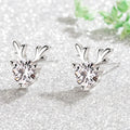 Heart-shaped six-claw inlaid zircon earrings for women, copper electroplated drop earrings with love motif