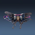 Purple colour change butterfly rhinestone necklace on a chain collar for men and women