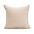 Solid colour rectangular and square sofa cushions with removable covers on a bay window seat