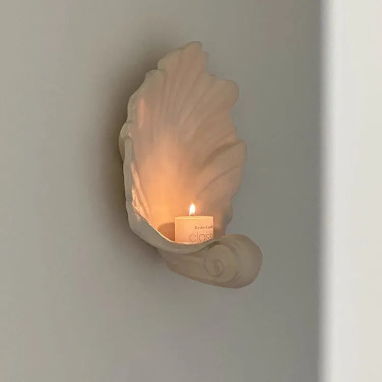 White resin simulation scallop shell fruit plate ornament for home decoration