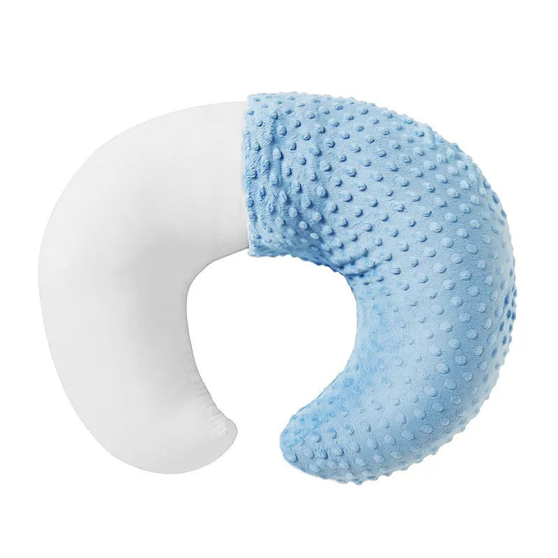 Multifunctional nursing pillow in grey colour with removable cover for breastfeeding and bottle feeding