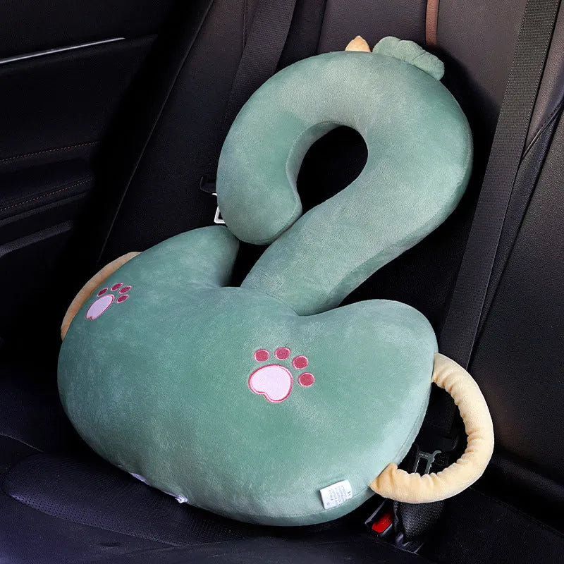 Square 65cm cartoon animal cushion pillow showing capybara, cat, dinosaur, rabbit, and toast design options