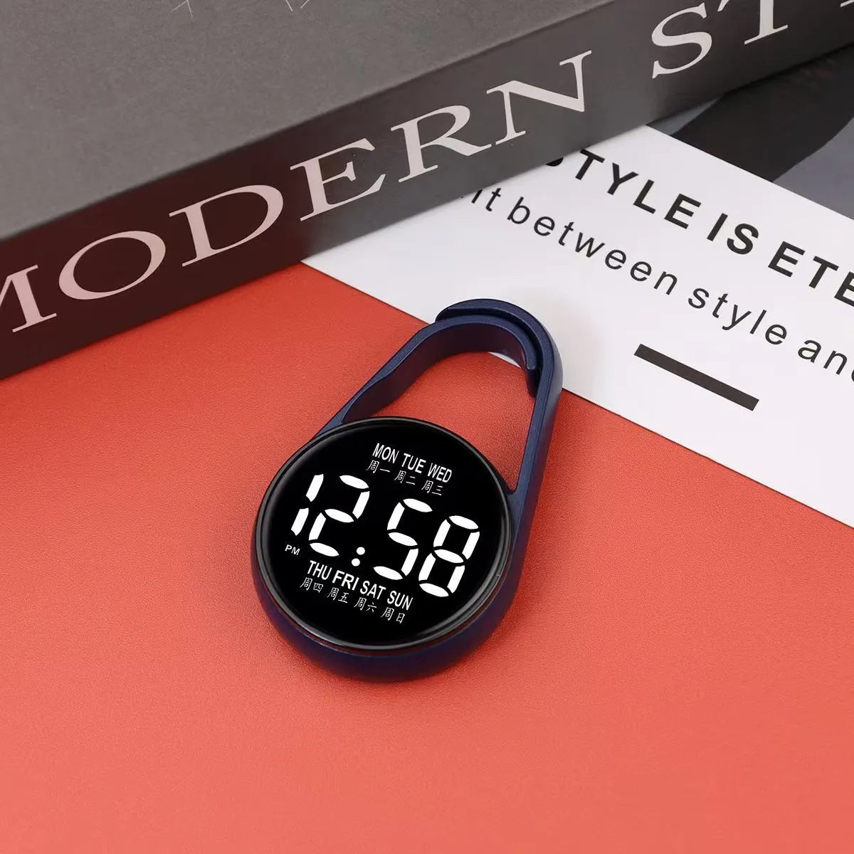 Fashion LED electronic watch showing luminous digital time display on a plastic strap, available in multiple colours.