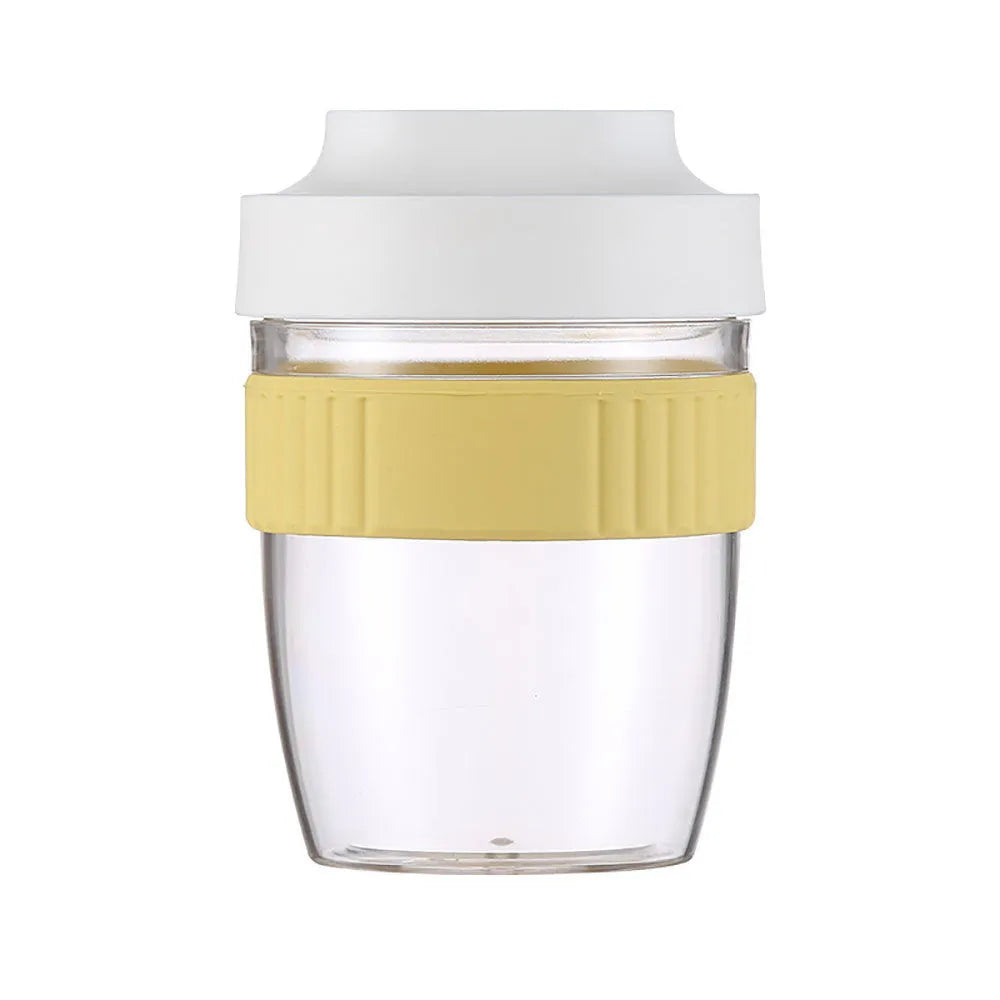 Green microwave-safe plastic salad cup with white resealable lid and integrated spoon, shown with capacity options.