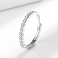 Women's geometric diamond tail ring in electroplated copper, shown in white gold colour and yellow gold colour finishes.