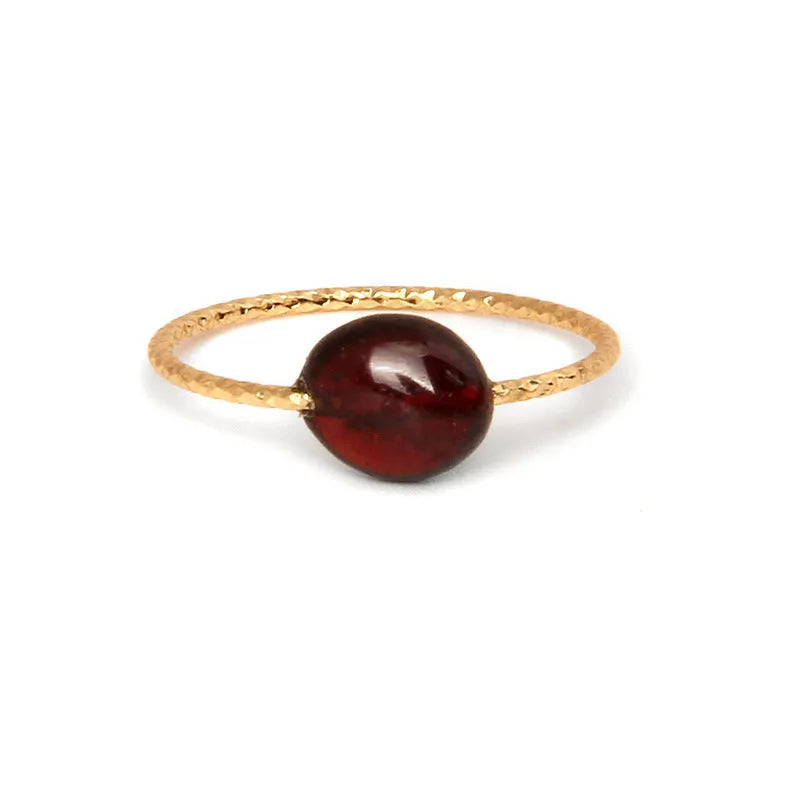 Women's geometric agate ring with original design in natural stone