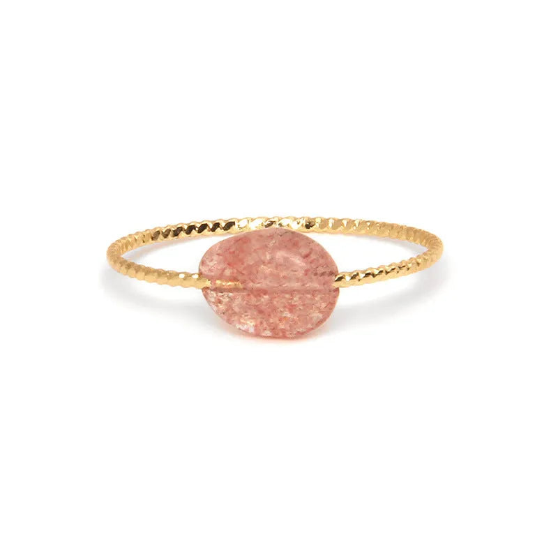 Women's geometric agate ring with original design in natural stone