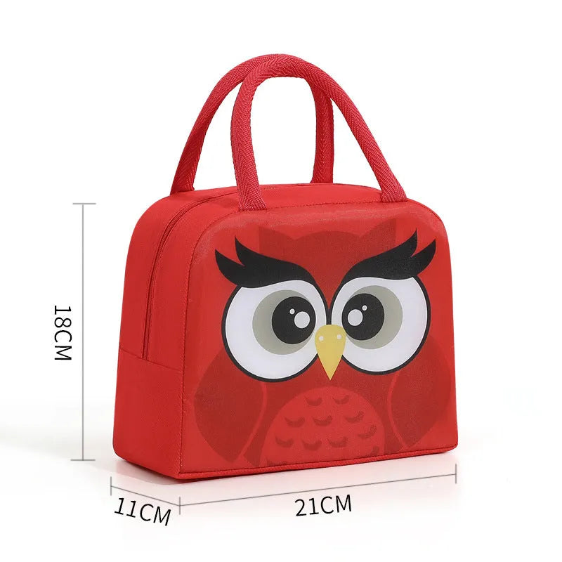 Cartoon insulated lunch box bag in oxford cloth with thermal function for packed lunches