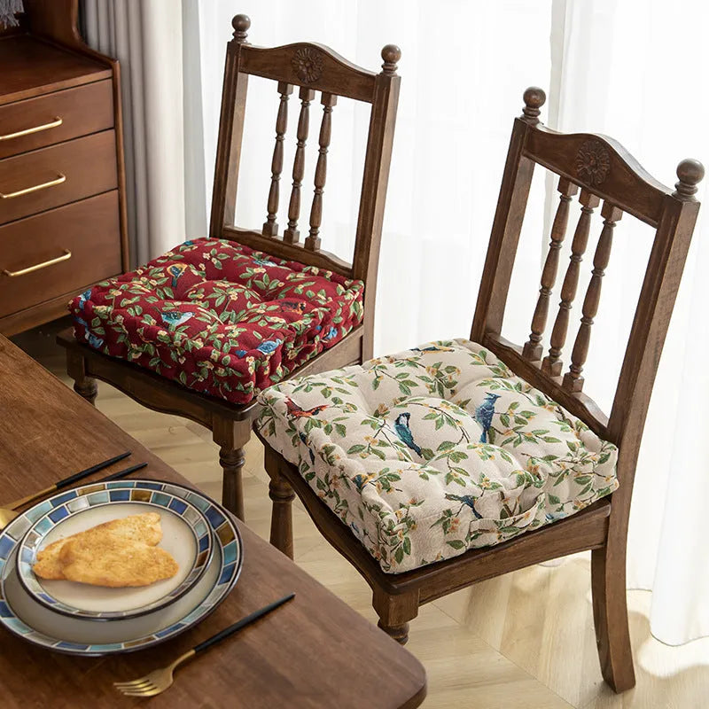 American dining chair back cushion with floral pattern, 40cm square with thick PP cotton filling