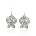 Silver-colour alloy women's earrings with a hollow retro flower leaf shape.