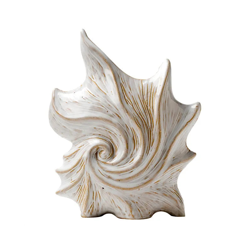 Hexagonal French ceramic vase with coloured glaze in a retro European style.