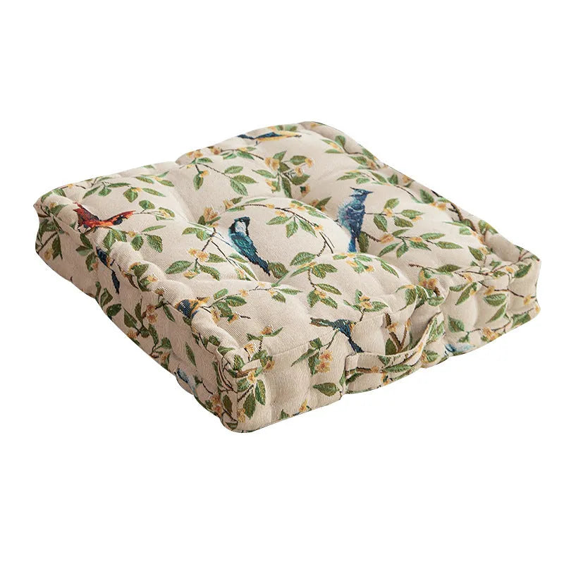American dining chair back cushion with floral pattern, 40cm square with thick PP cotton filling