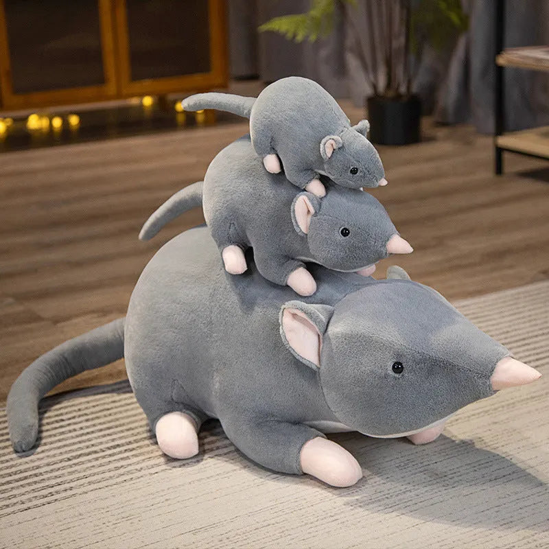 Cartoon mouse plush doll toy in three size options for children and youth