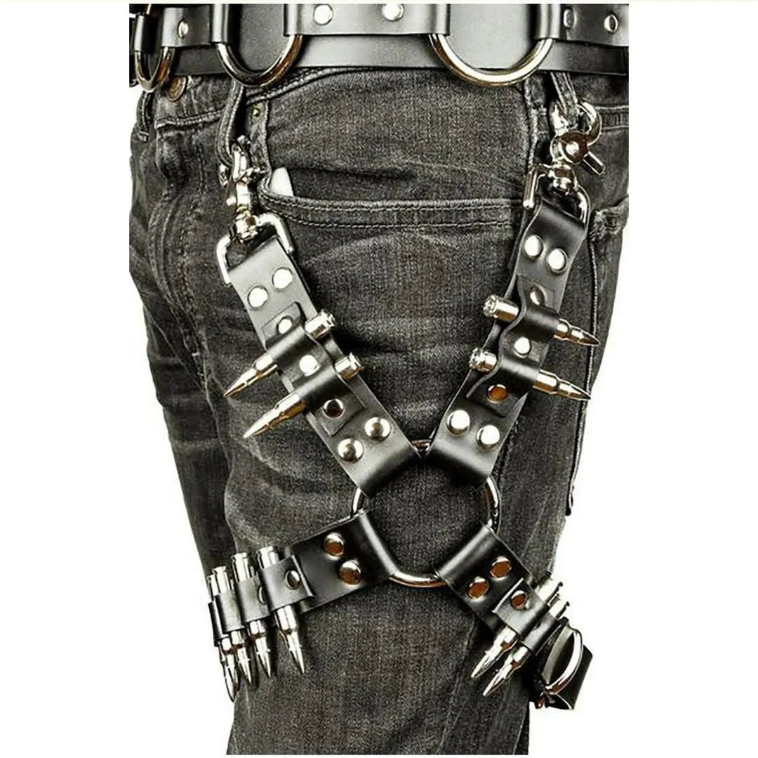 Black PU leather leggings fashion accessory.