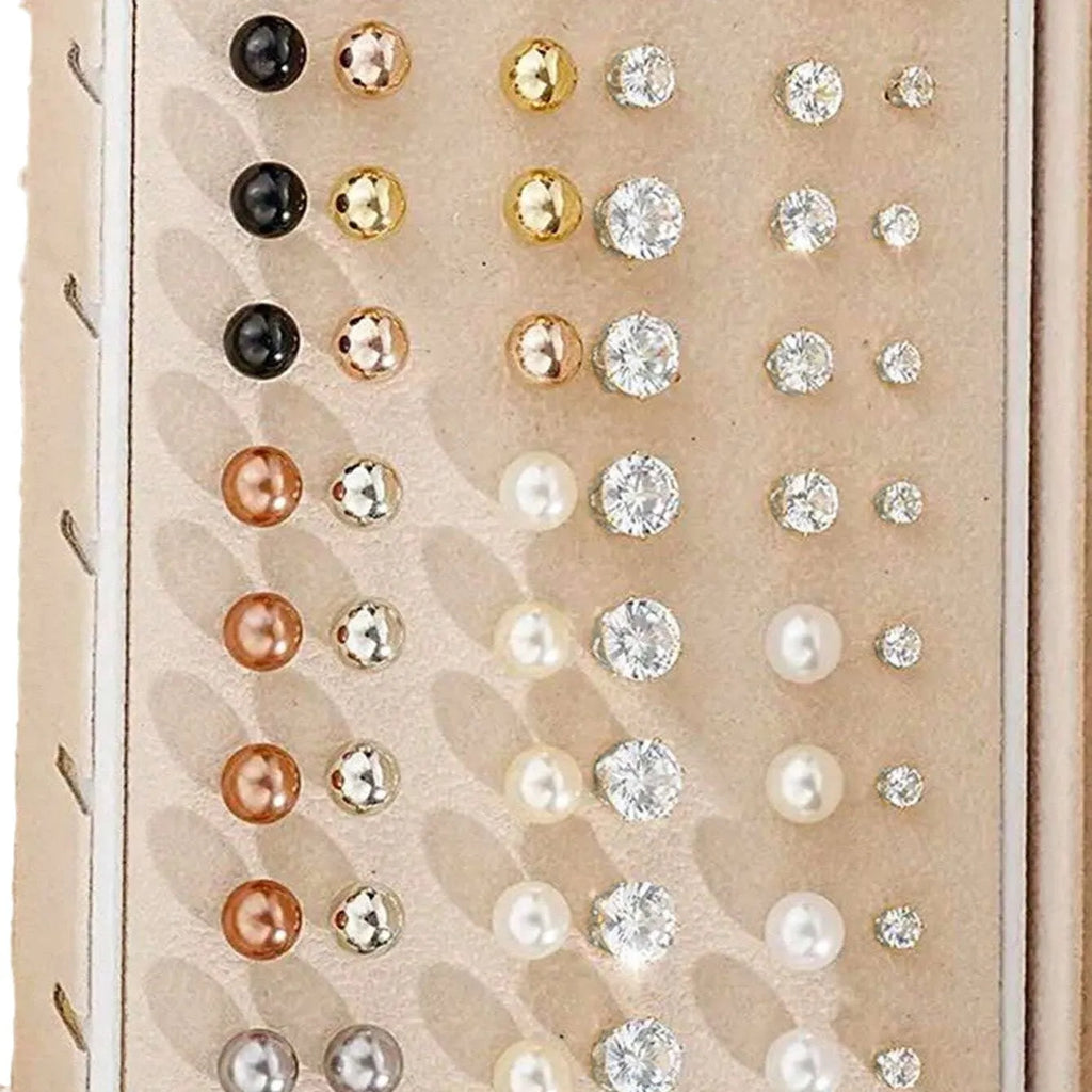 108 geometric alloy earrings with pearl elements in gold and yellow electroplated colours for women