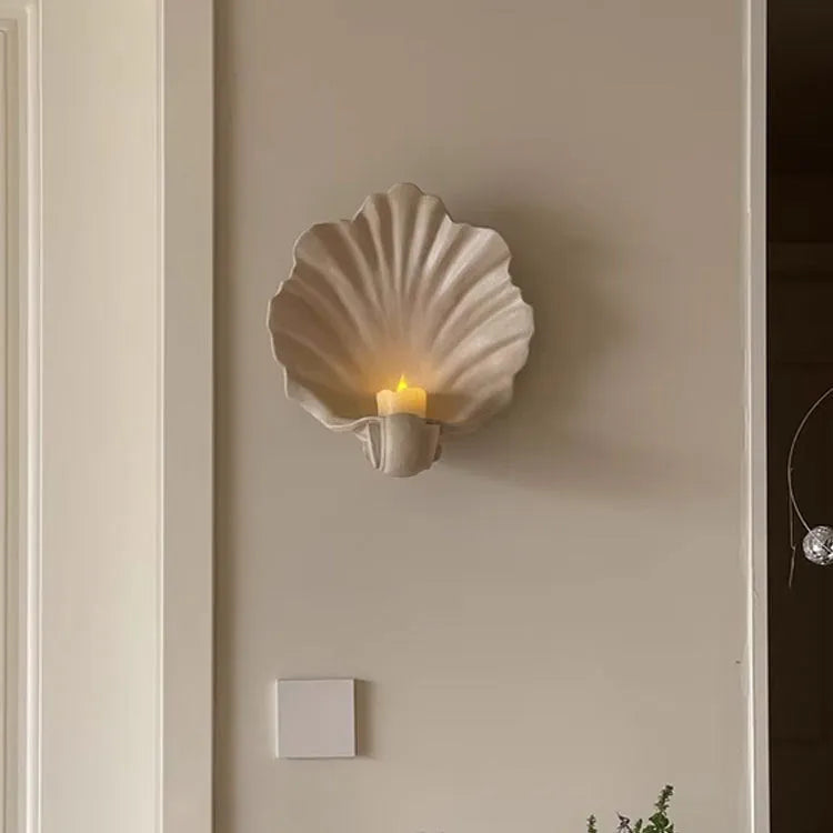 White resin simulation scallop shell fruit plate ornament for home decoration