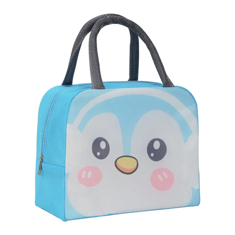 Cartoon insulated lunch box bag in oxford cloth with thermal function for packed lunches