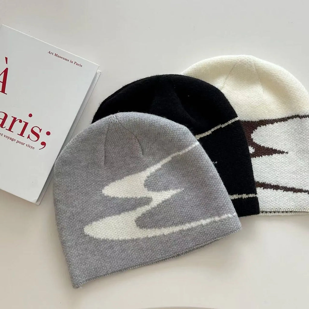 Acrylic knitted beanie hat in medium size M 56-58cm available in black, grey or white colours