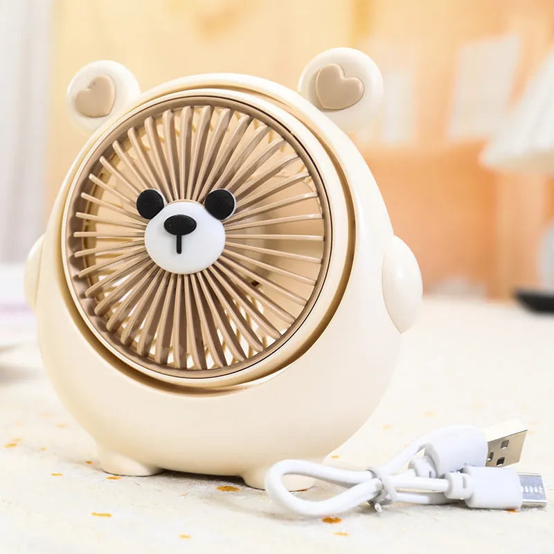 USB desk fan in dog design with three speed settings and quiet 36-45dB motor