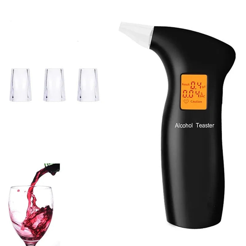 Portable orange light breath alcohol tester with four replaceable mouthpieces