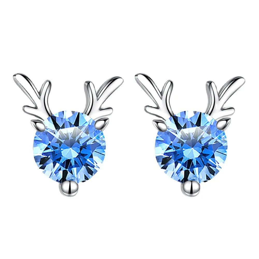 Heart-shaped six-claw inlaid zircon earrings for women, copper electroplated drop earrings with love motif