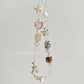 Bohemian sweetheart design alloy mobile phone charm in island sweetheart colour with chain.