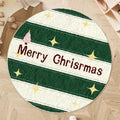 Round Christmas carpet with imitation cashmere material showing festive holiday patterns