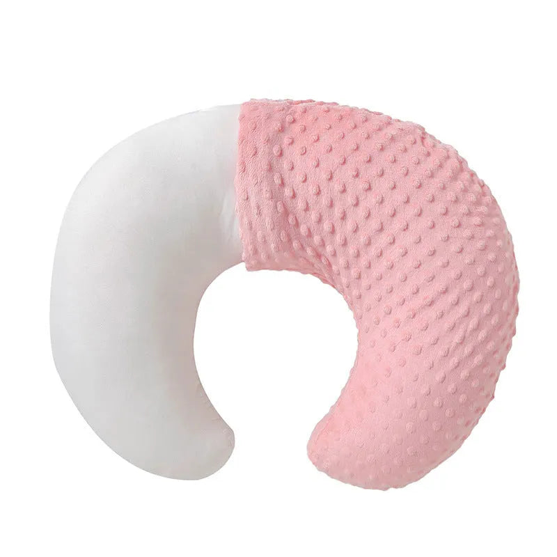 Multifunctional nursing pillow in grey colour with removable cover for breastfeeding and bottle feeding