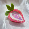 Manual craft strawberry shape hairpin in red or pink colour, pastoral style girls' hair accessory.