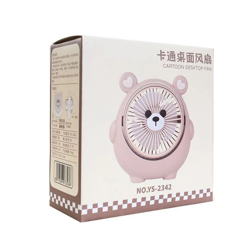 USB desk fan in dog design with three speed settings and quiet 36-45dB motor
