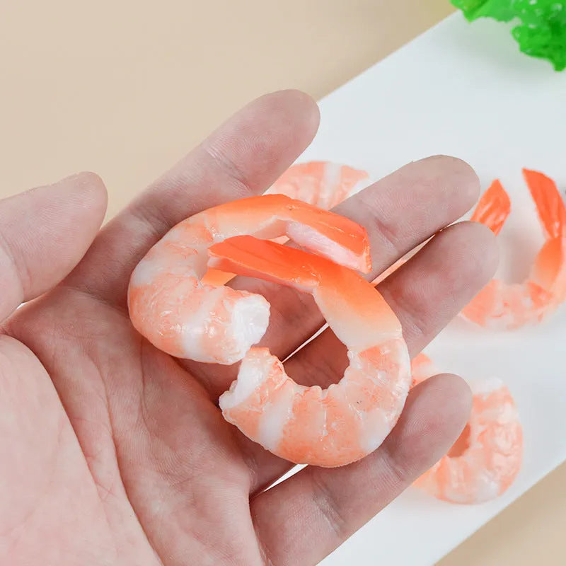 PVC simulation seafood shrimp keychain with 1.5cm thickness measurement showing injection moulding details