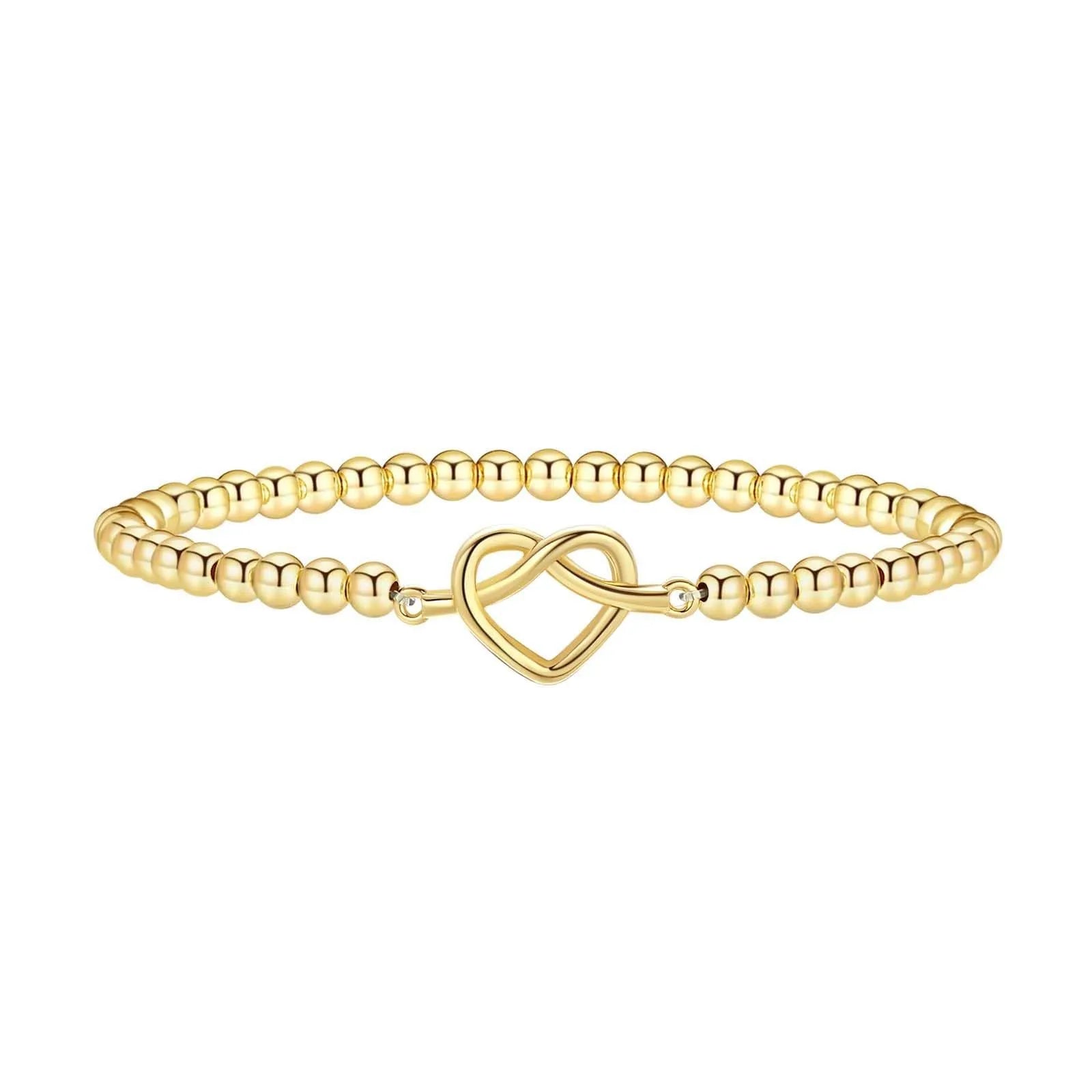 Adjustable stainless steel beaded bracelet with round beads in a simple geometric design.