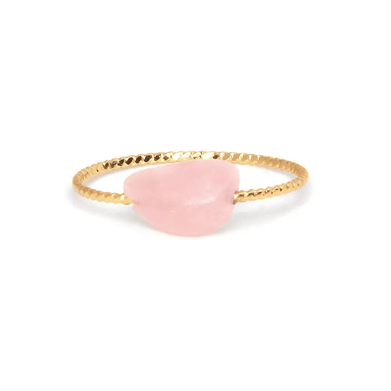 Women's geometric agate ring with original design in natural stone