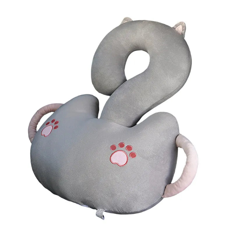 Square 65cm cartoon animal cushion pillow showing capybara, cat, dinosaur, rabbit, and toast design options