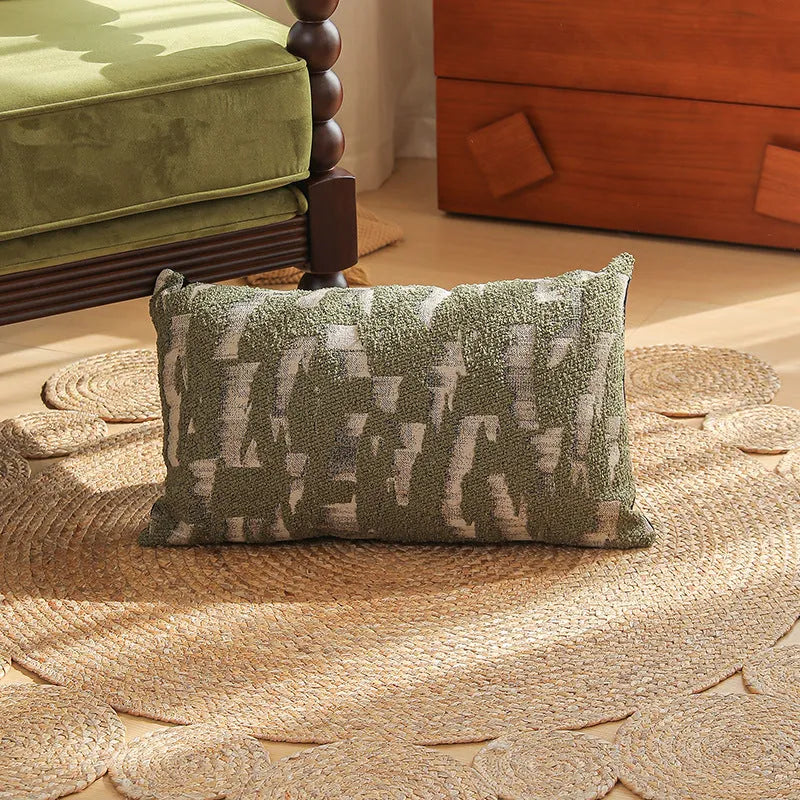 Jacquard woven cushion cover with yarn-dyed floral pattern in 45x45cm size