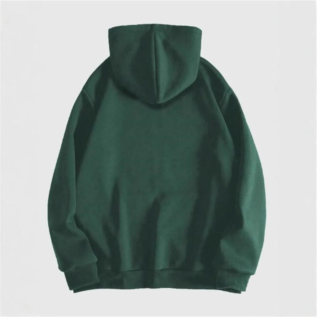 Men's black skull print hooded sweatshirt with long sleeves and cotton blend fabric