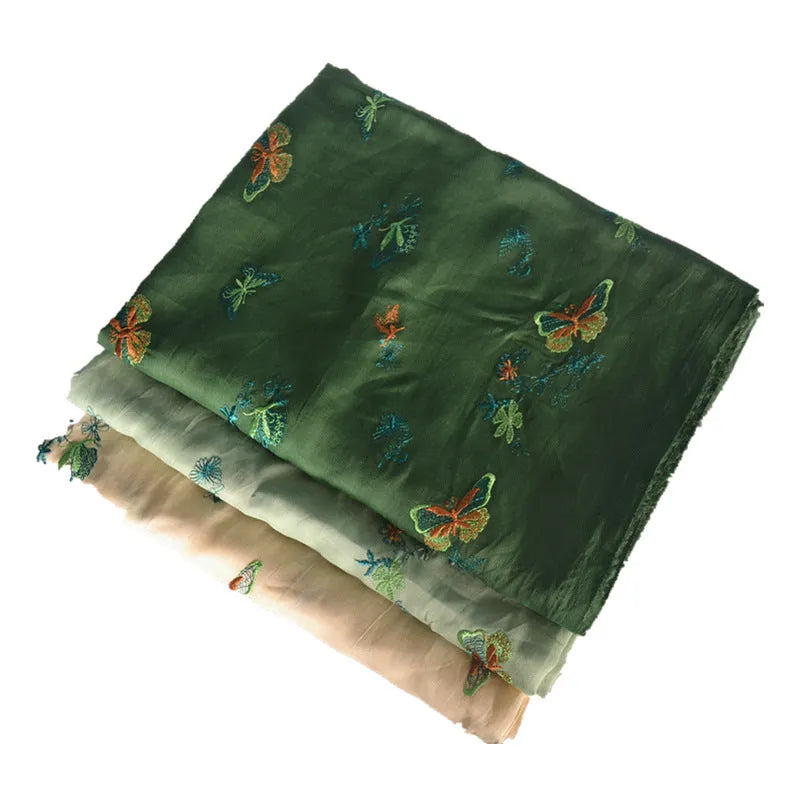 Pure ramie embroidery cloth fabric for Hanfu dressmaking in three colour options