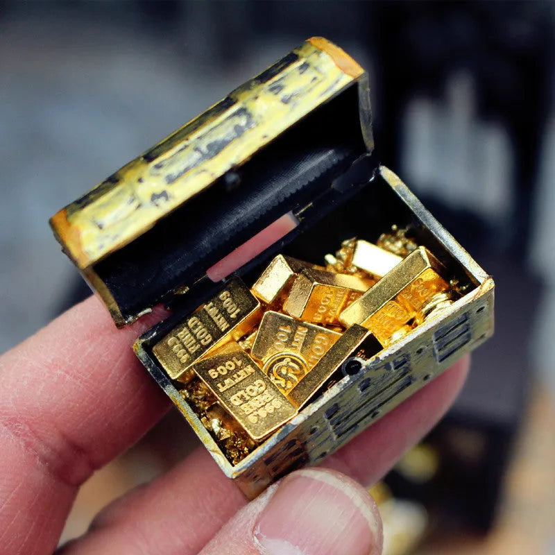 Alloy gold coin treasure box miniature accessories for doll house decoration