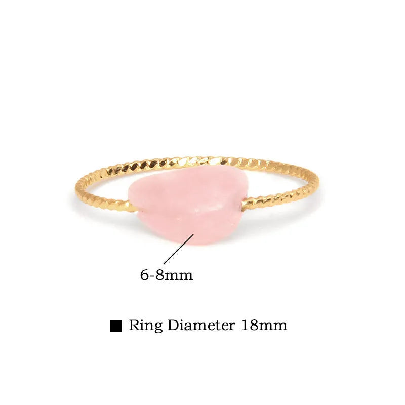Women's geometric agate ring with original design in natural stone